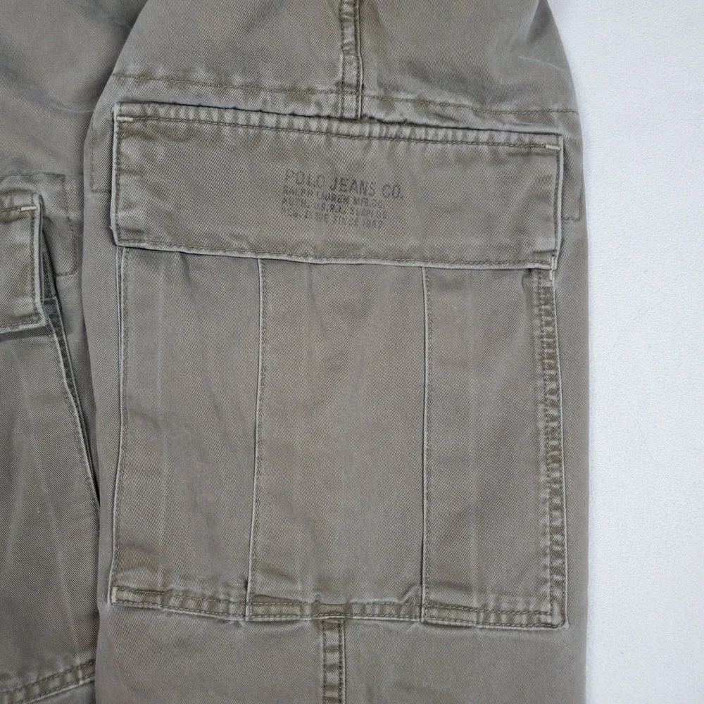 Vintage Polo Jean Co Ralph Lauren Cargo Pants Men 33x30 Military Paratrooper Y2K